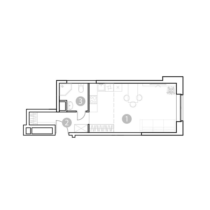 1к. апартаменты, 32.2 м²