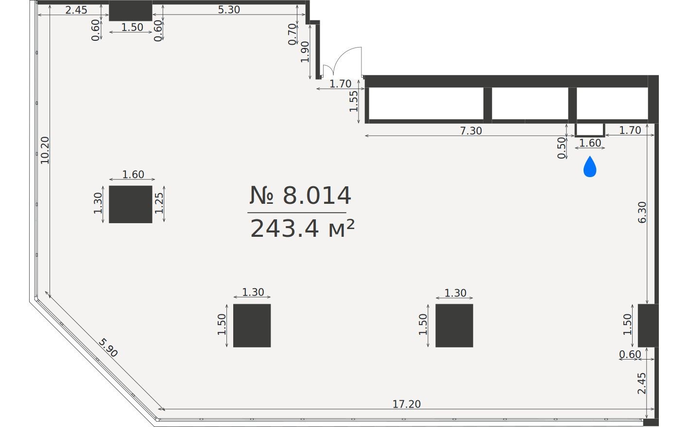 Офисное помещение, 243.5 м²