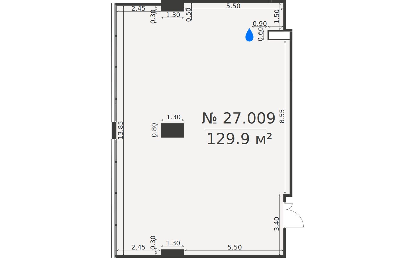 Офисное помещение, 129.9 м²