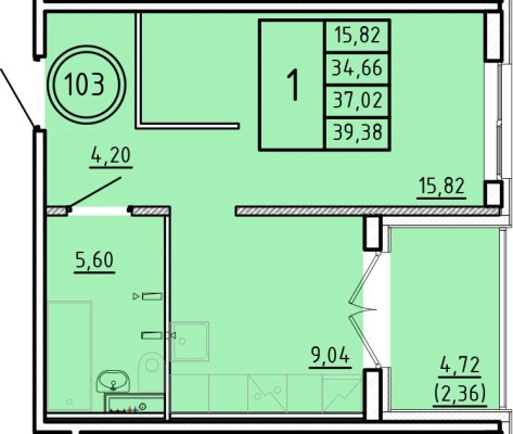 1к. квартира