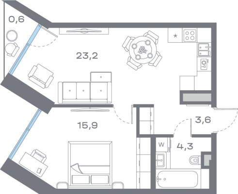 1к. квартира