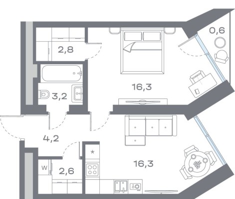 1к. квартира