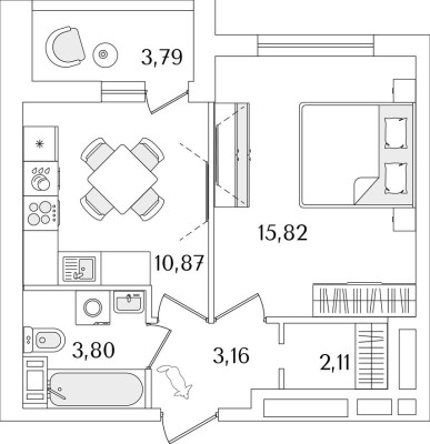 1к. квартира