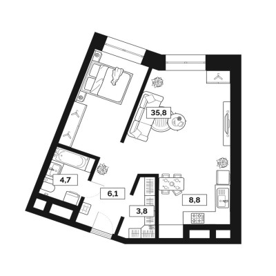 1к. квартира