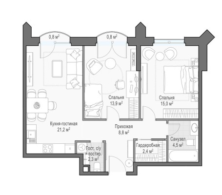 2к. квартира