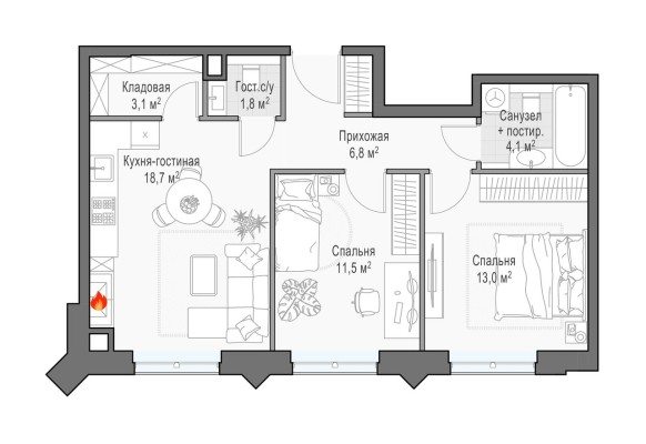 2к. квартира