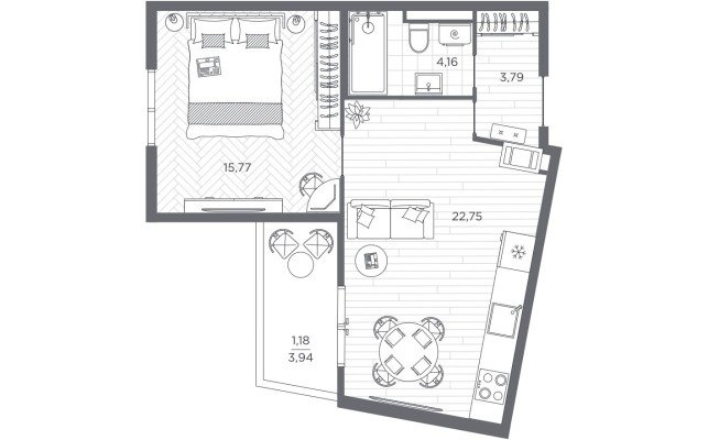 1к. квартира