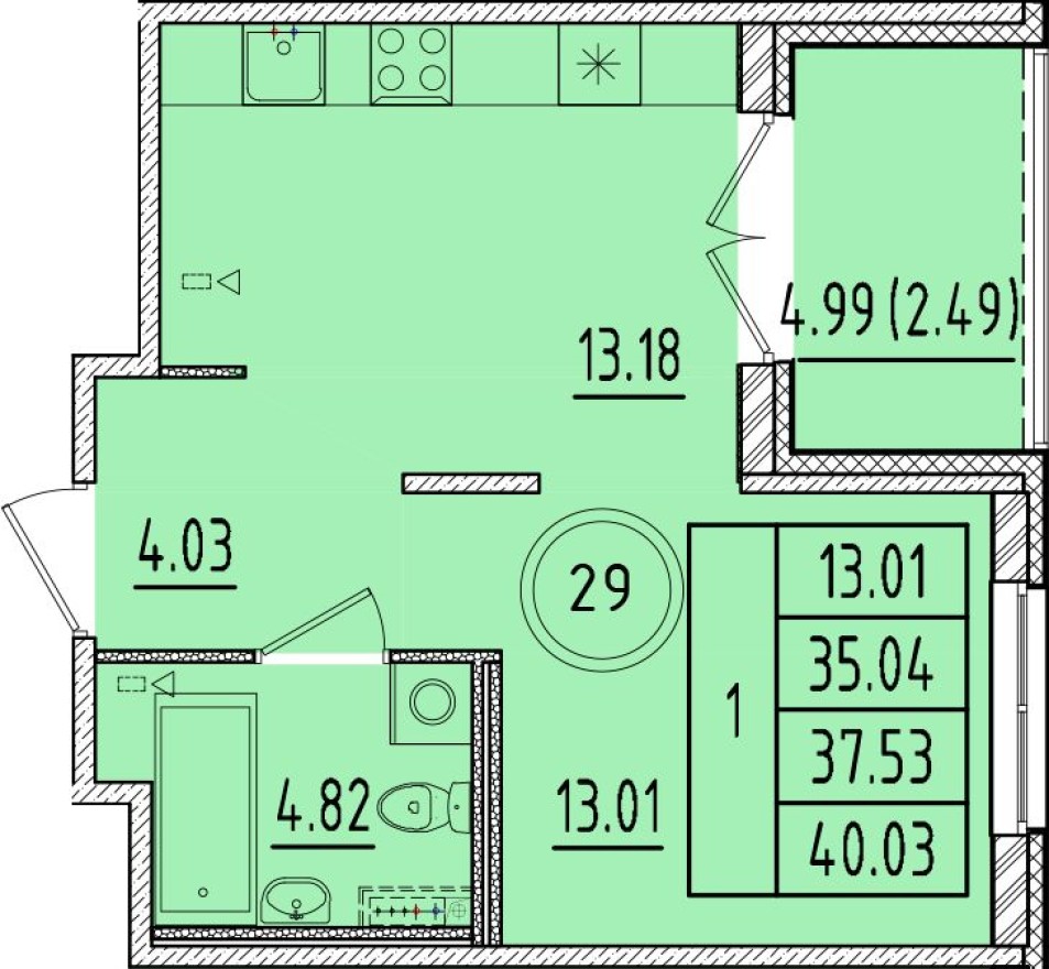 1к. квартира