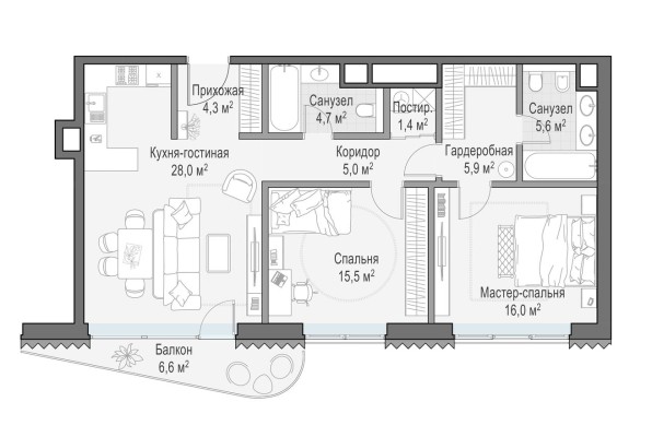 2к. квартира