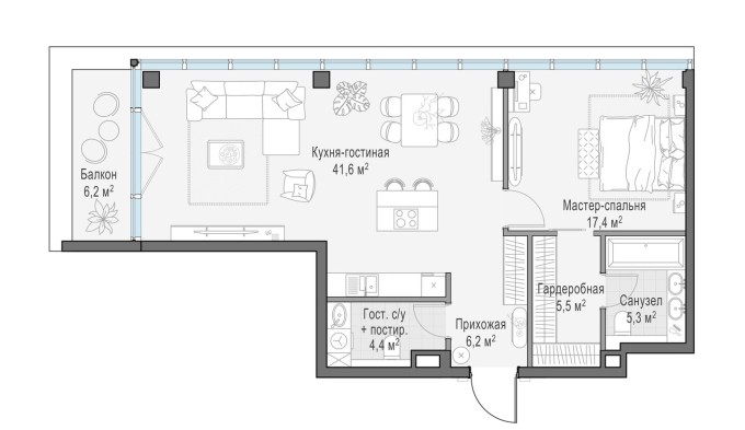 1к. квартира