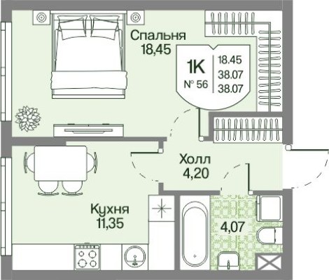 1к. квартира