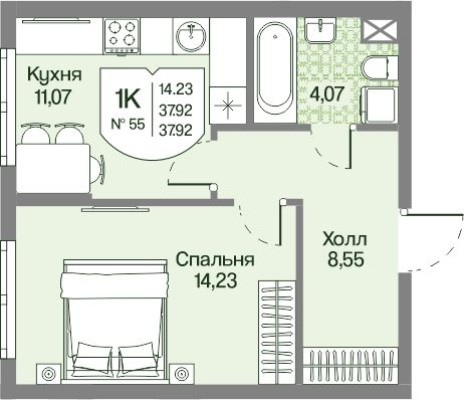 1к. квартира