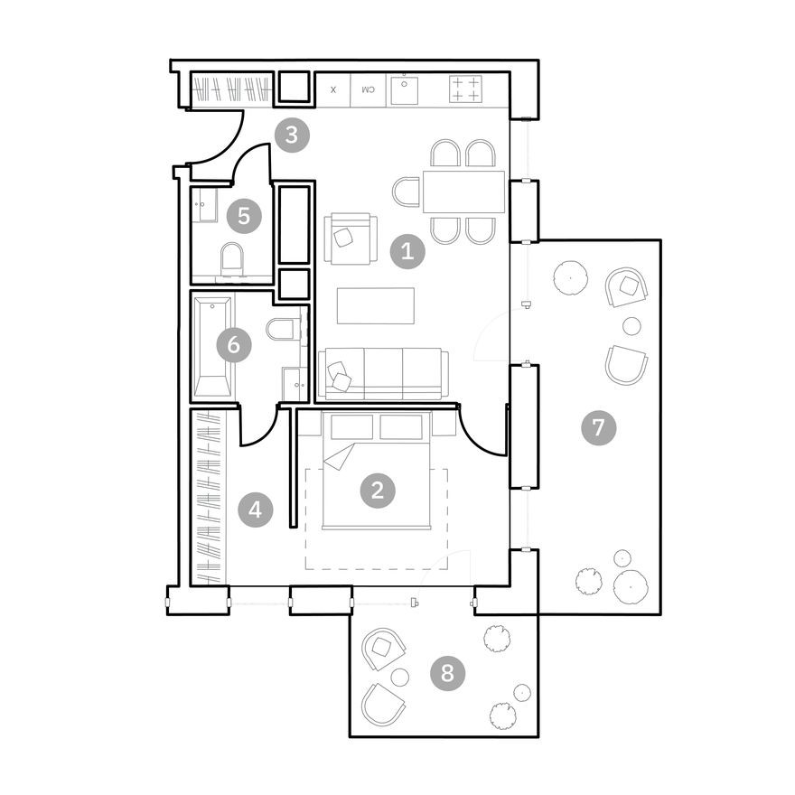 2к. апартаменты, 61.4 м²