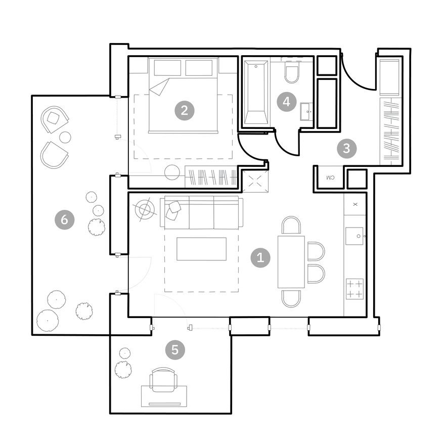 2к. апартаменты, 61.0 м²