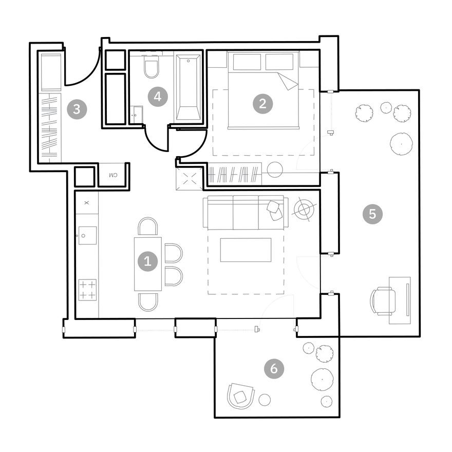 2к. апартаменты, 61.0 м²