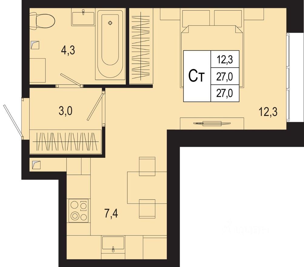 1к. квартира