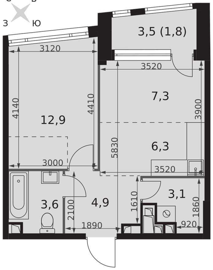 1к. квартира