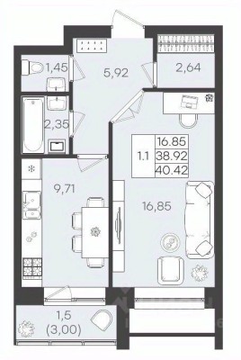 1к. квартира