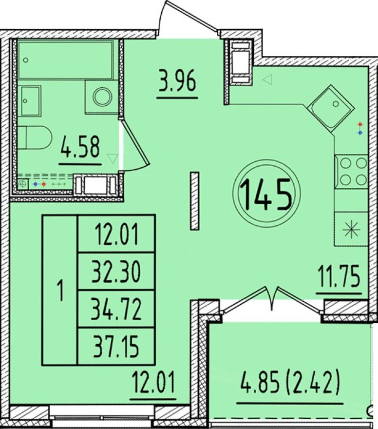 1к. квартира