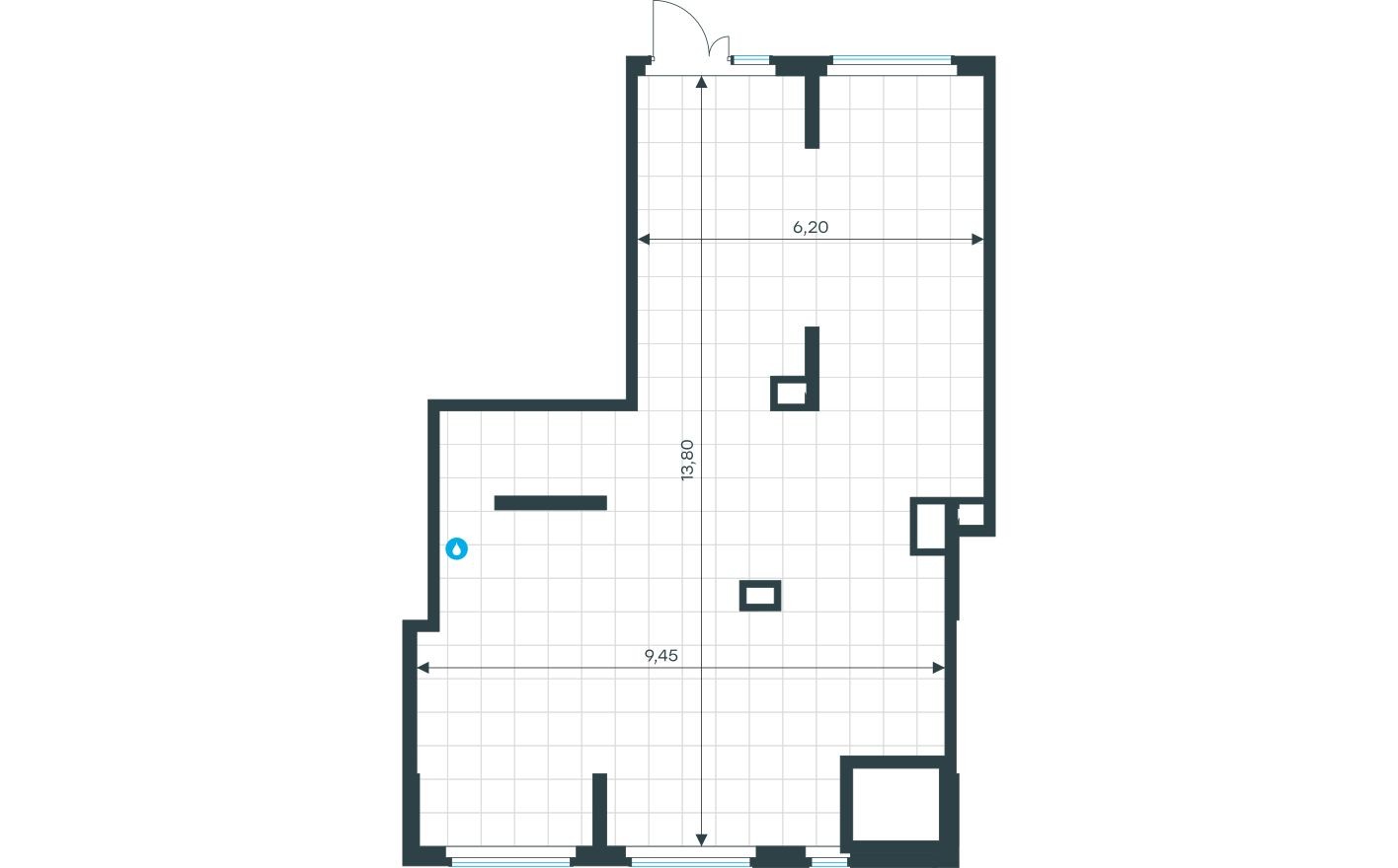 Планировка — Торговое помещение, 104.2 м²