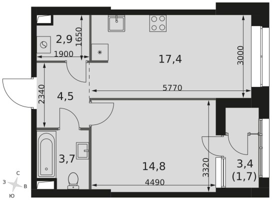 1е квартира