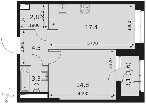 1е квартира