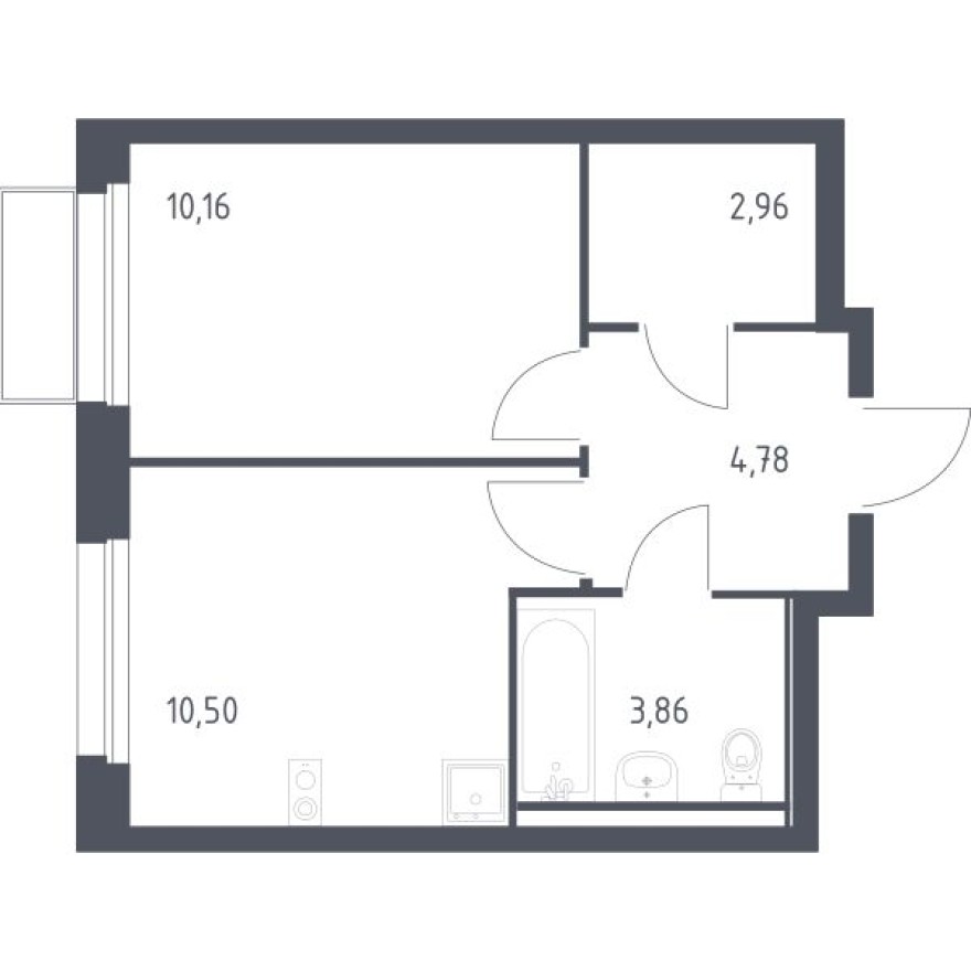 1к. квартира, 32.3 м²