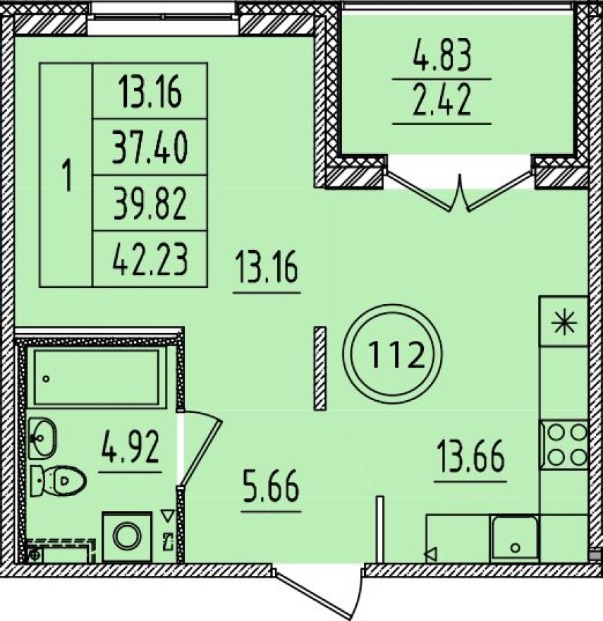 1к. квартира