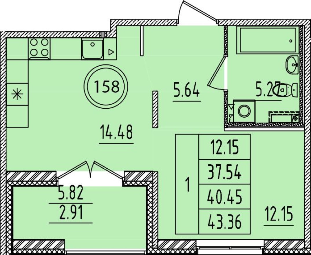 1к. квартира