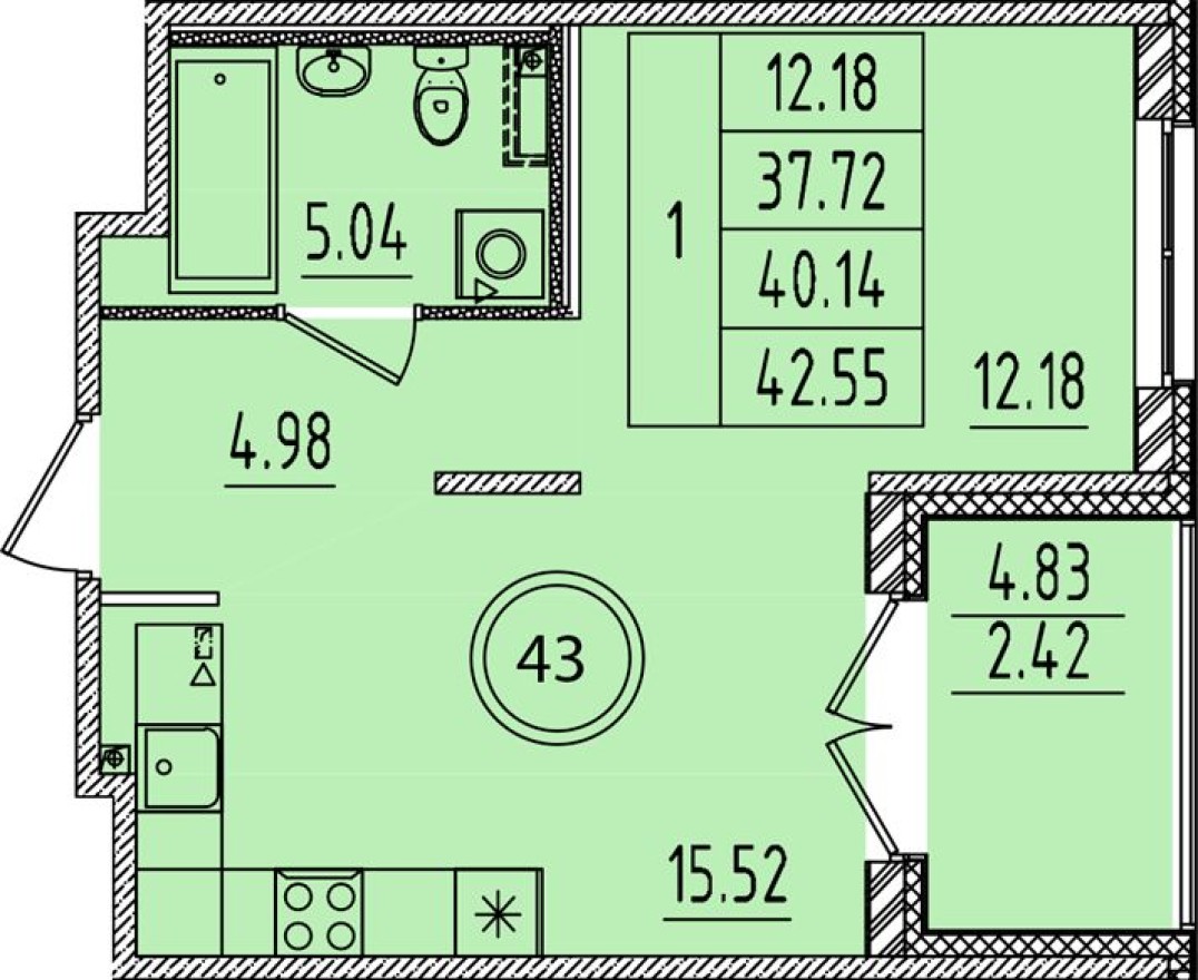 1к. квартира