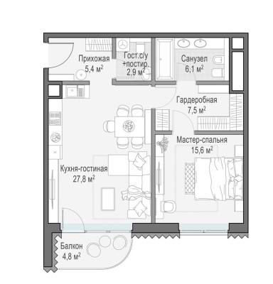 1к. квартира