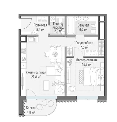 1к. квартира