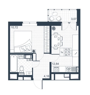 1к. квартира