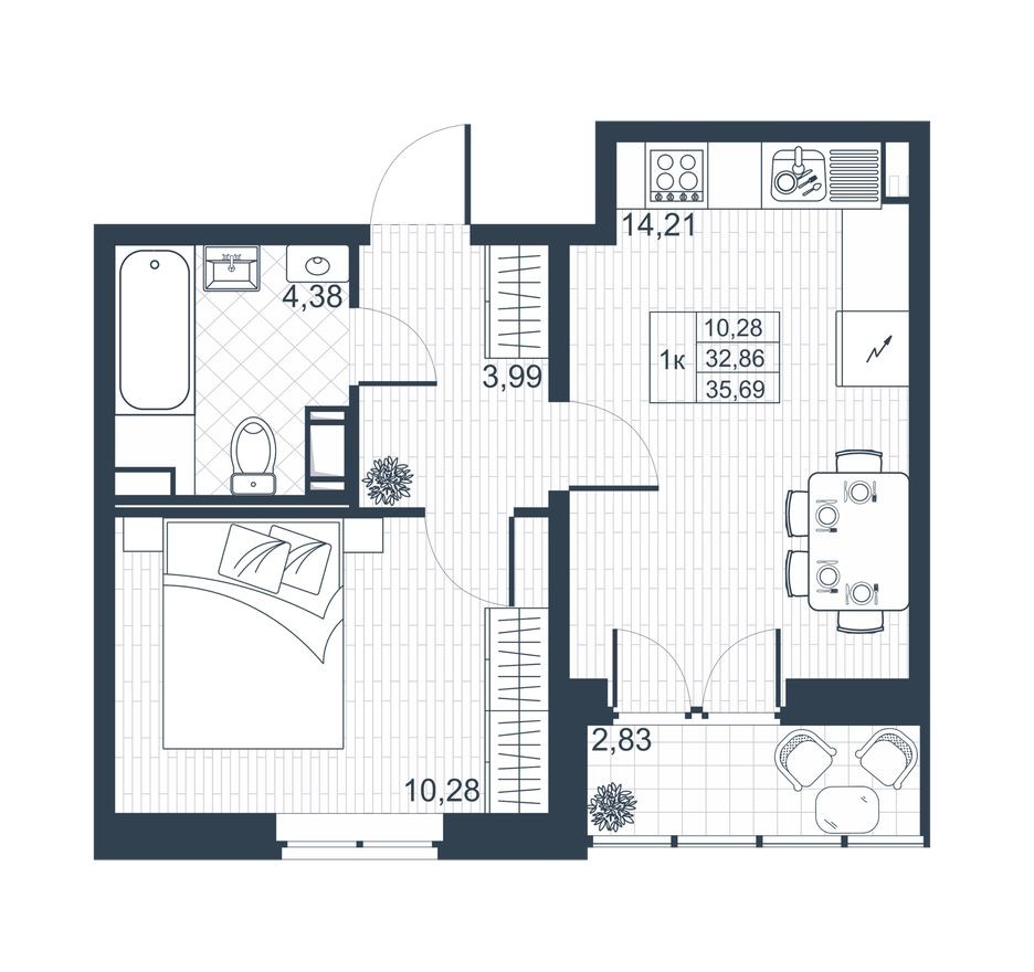 1к. квартира