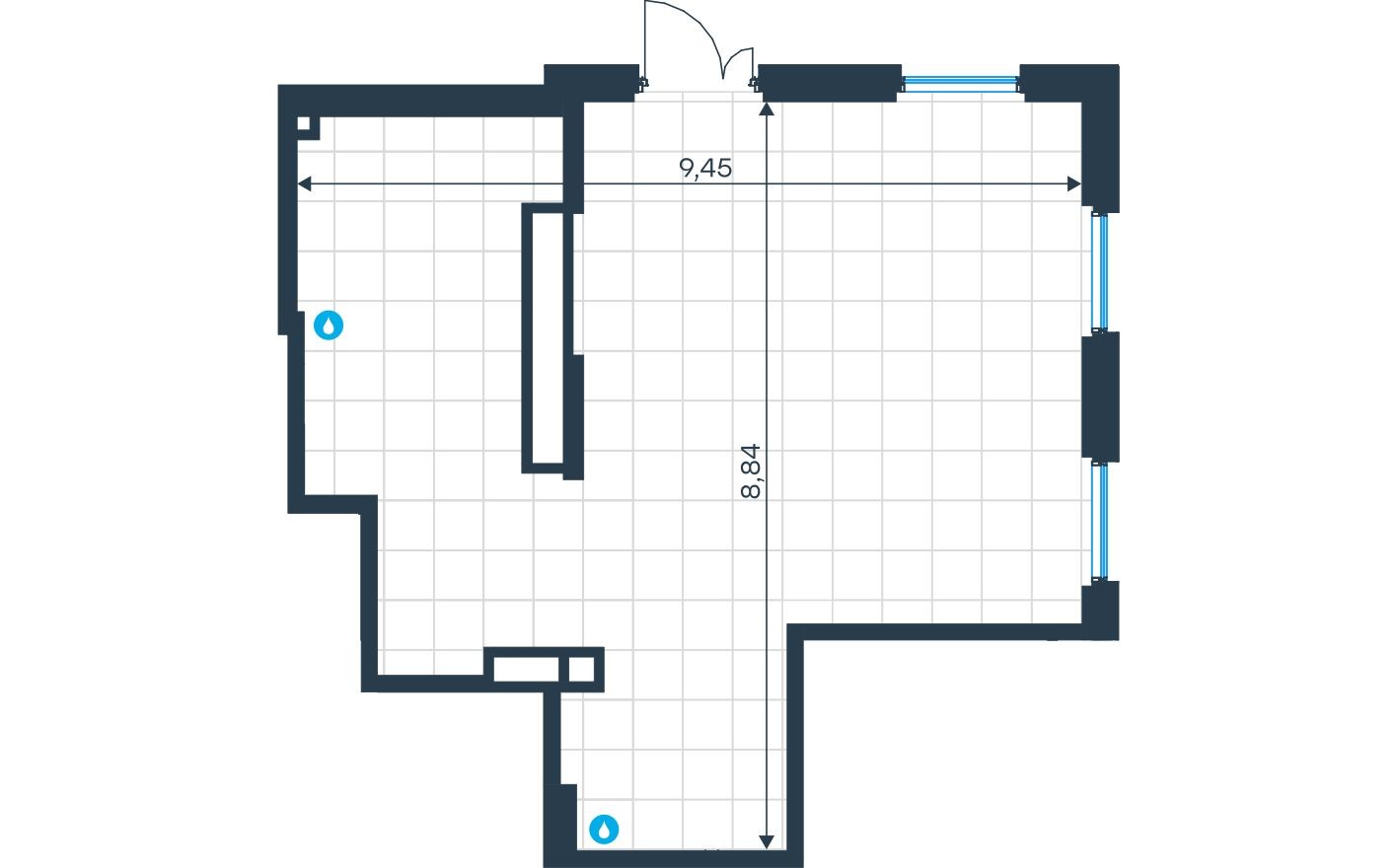 Планировка — Торговое помещение, 67.4 м²