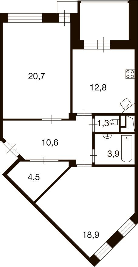 2к. квартира, 72.7 м²
