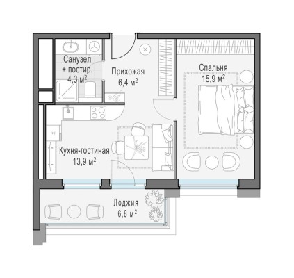 1к. квартира