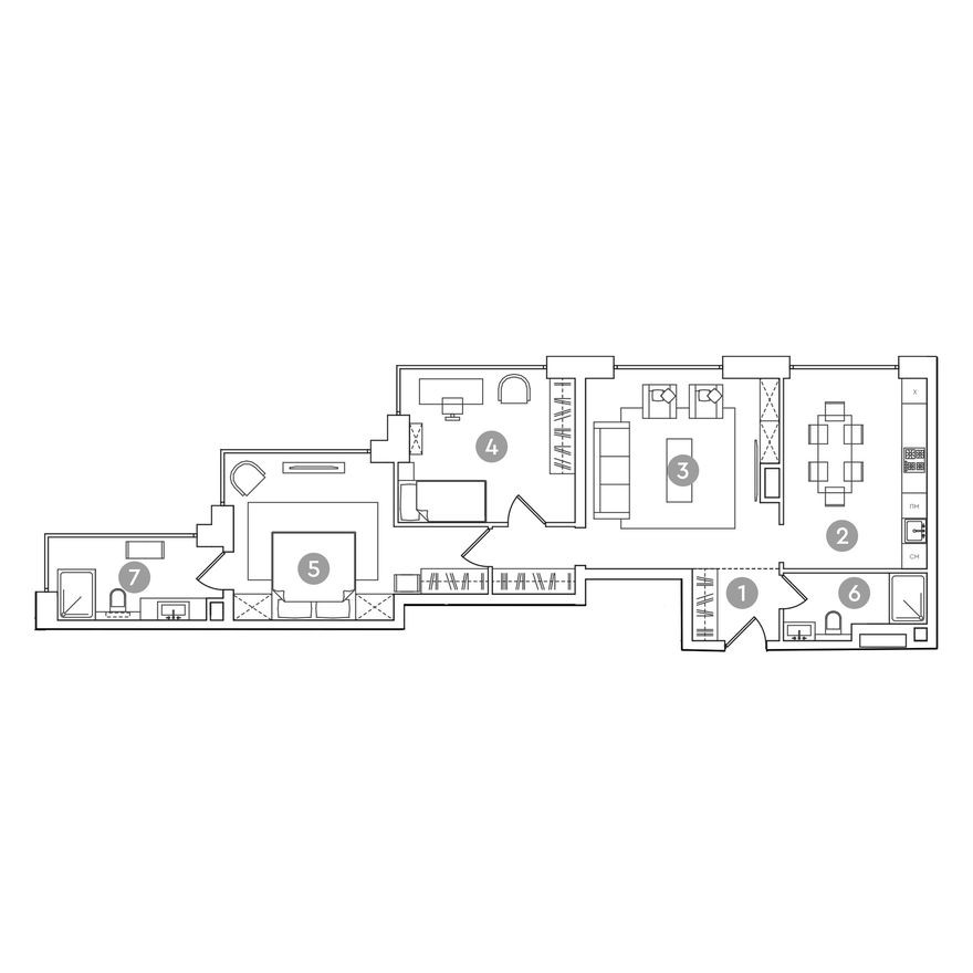 3к. апартаменты, 89.3 м²
