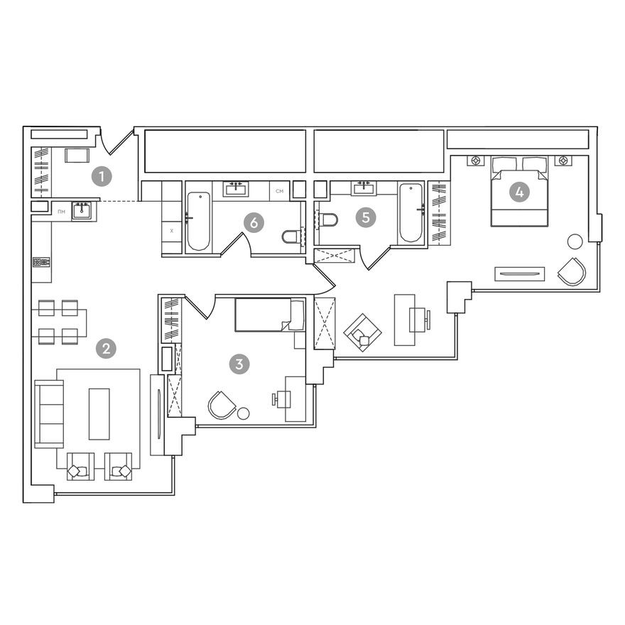 3к. апартаменты, 102.9 м²