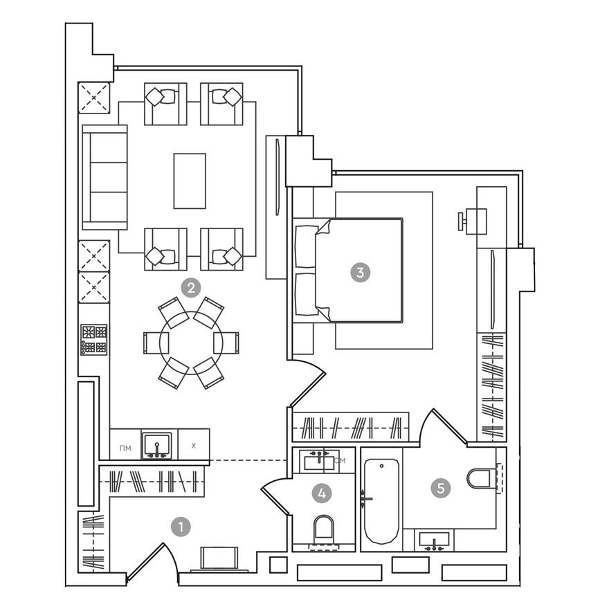 2к. апартаменты, 65.3 м²