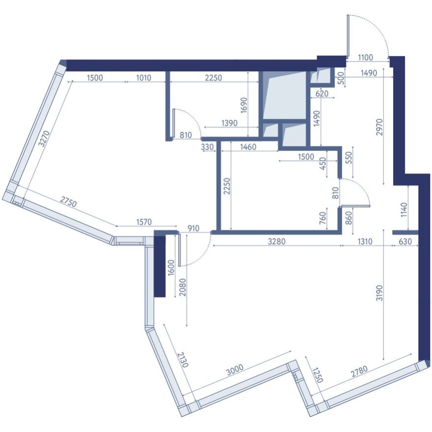 Студия-квартира, 56.8 м²