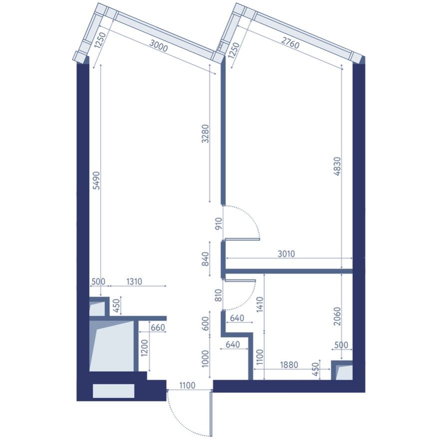 Студия-квартира, 46.4 м²