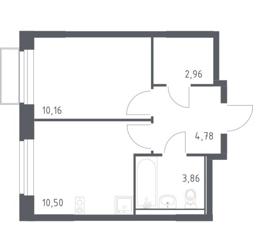 1к. квартира, 32.3 м²
