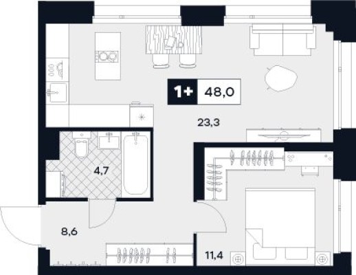 1к. квартира