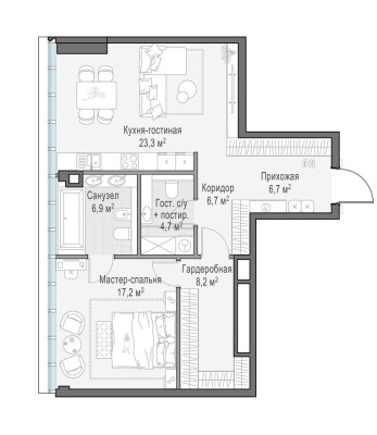 1к. квартира