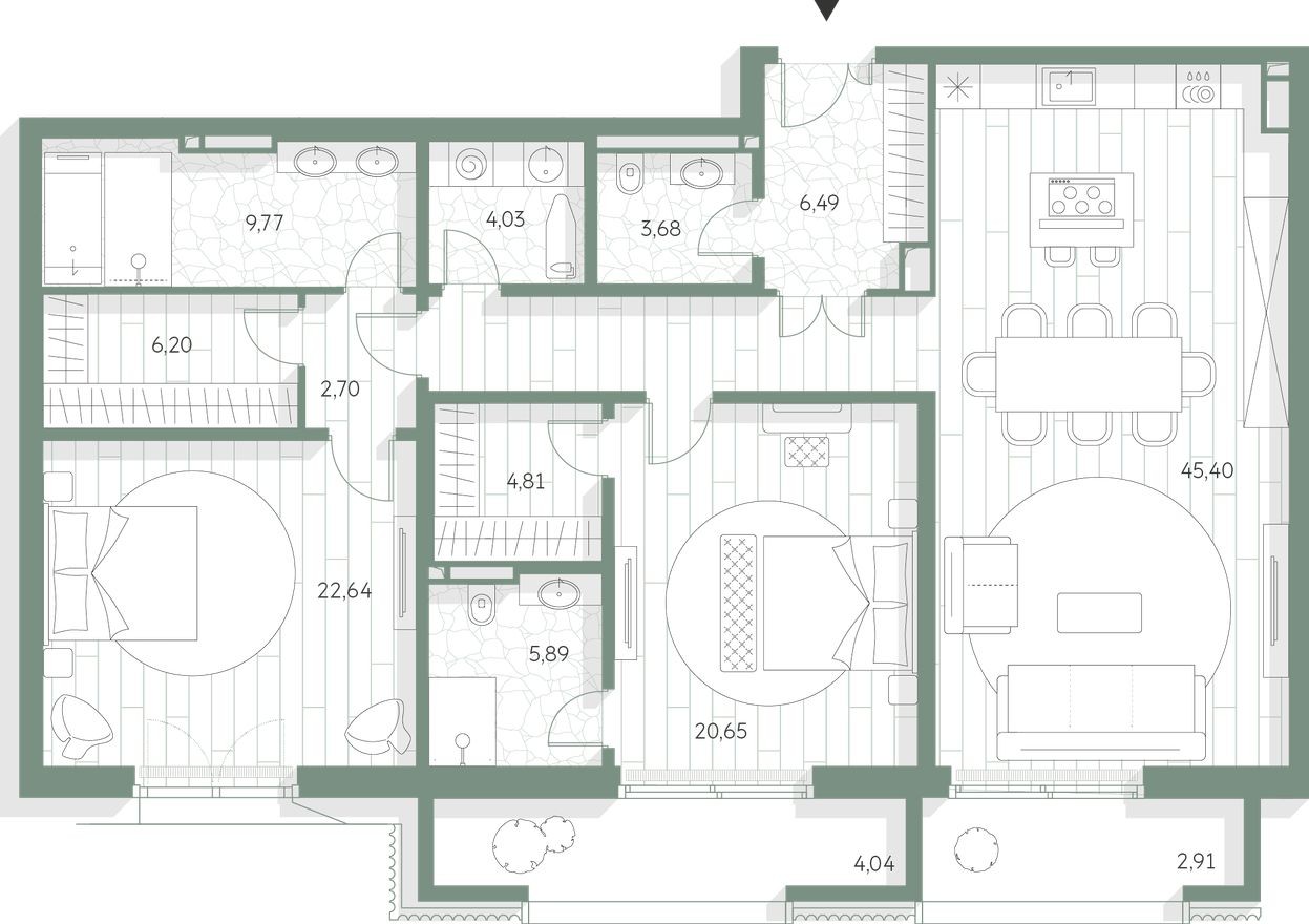 2к. квартира, 148.1 м²