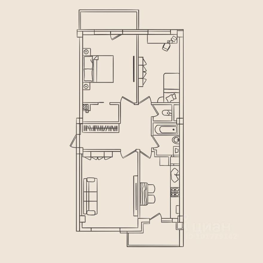 3к. квартира, 85.3 м²