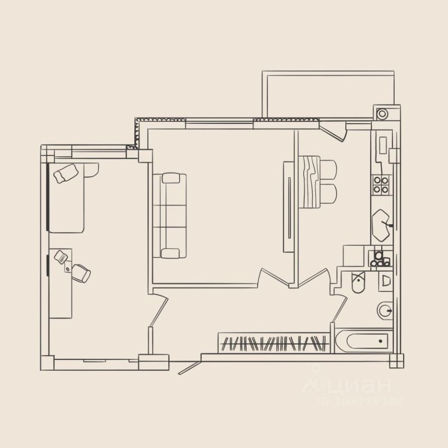 2к. квартира, 61.4 м²