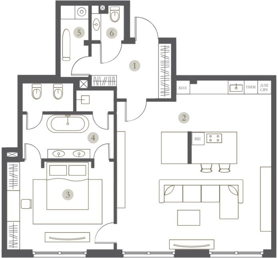 1к. квартира, 87.5 м²