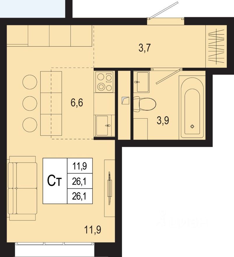 1к. квартира